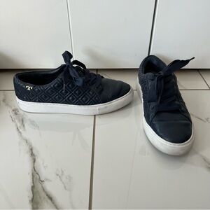 Tory Burch Navy Quilted Sneakers